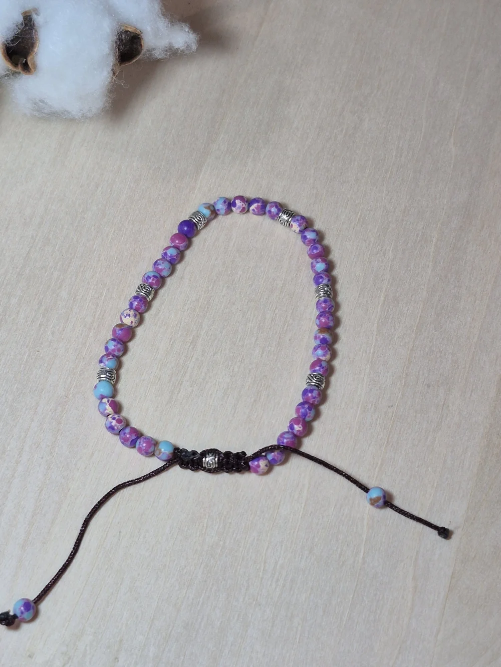 💜💜NEW💜💜 PRETTY!! Natural Galaxy Sea Sediment Stone Adjustable Bracelet